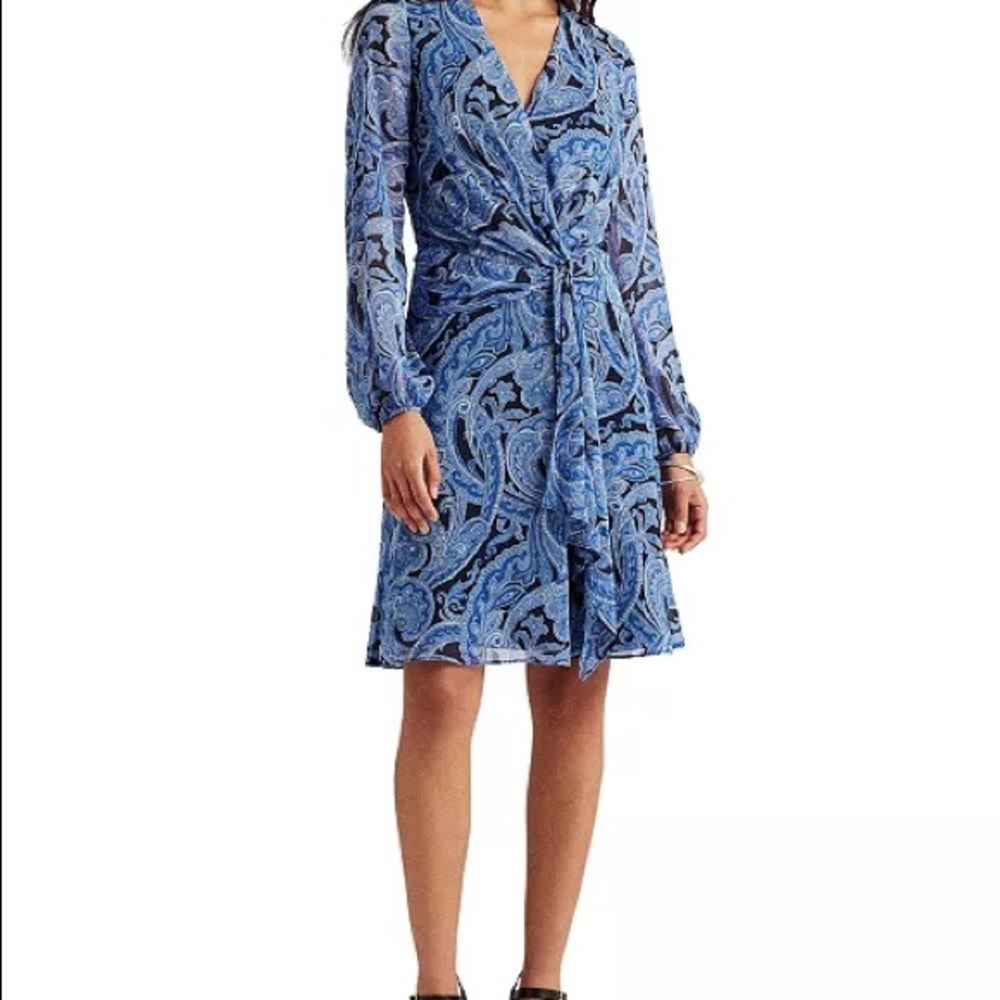 Lauren Ralph Lauren A-Line Paisley Print Dress